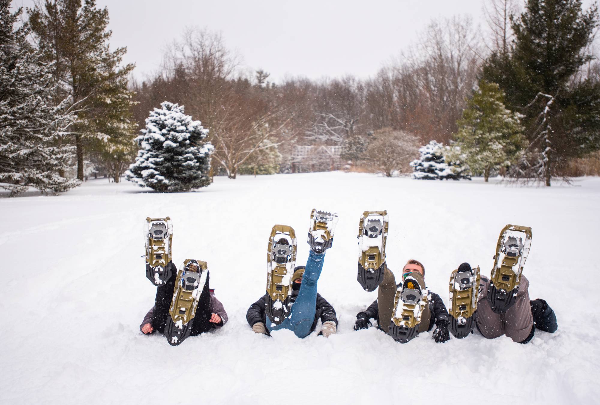 snowshoeing fun